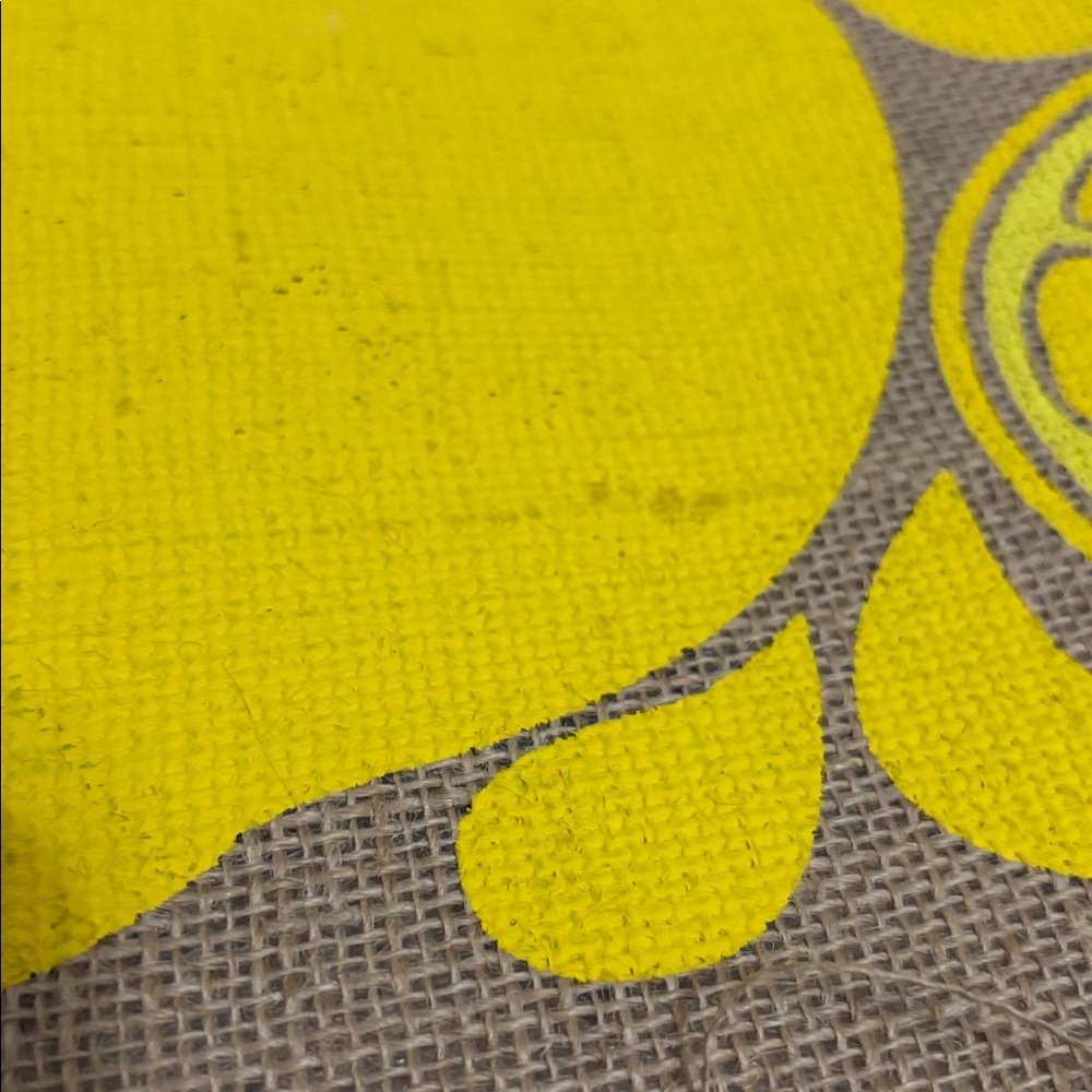Trader Joe's Lemon and Lime jute burlap reusable shopping tote bag spring summer - Picture 3 of 6